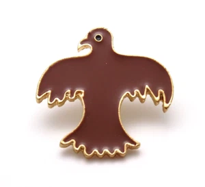 Pin Pájaro Marrón Esmalte Tono Dorado Solapa Volador Simbólico Estilo Sueño - Imagen 1 de 6