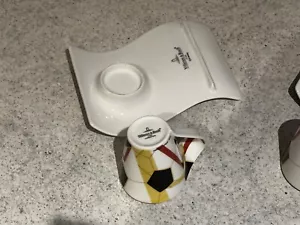 2x Villeroy & Boch New wave football Mocca- Espresso Tassen - Gedeck Fußball - Bild 1 von 7
