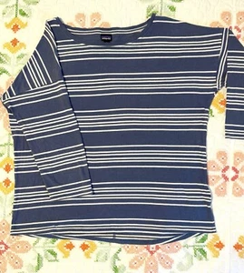 Patagonia Top Medium Blue Stripe Cotton Tencel - Picture 1 of 5