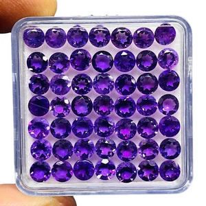 100 Stck. Natürlicher Amethyst 4,5 mm Rundschliff Lose Unbehandelt Edelsteine Großhandel Posten - Bild 1 von 10