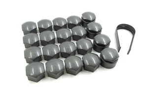 RADMUTTERKAPPEN FÜR AUDI Q7 2006-2015 MIT SICHERSTELLBOLZENKAPPEN DUNKELGRAU x20 - Bild 1 von 6