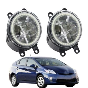 LED Fog Light + Angel Eye Rings Daytime Running Lights DRL Fit For Toyota Prius - Picture 1 of 9