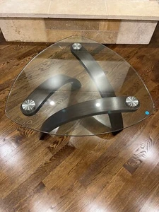Mid Century Modern Style Glass / Wood Coffee /Cocktail Table - Picture 1 of 2