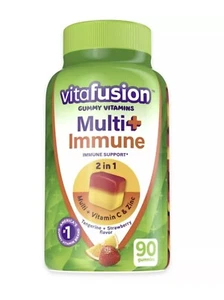 Vitafusion Gummy Multivitamins With Immune Support 90 Count Tangerine Strawberry - Picture 1 of 4