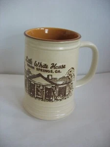 Souvenirbecher Stein kleines weißes Haus warme Quellen GA Präsident FD Roosevelt - Bild 1 von 6