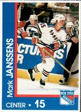 Mark Janssens 1989-90 New York Rangers Marine Midland Bank