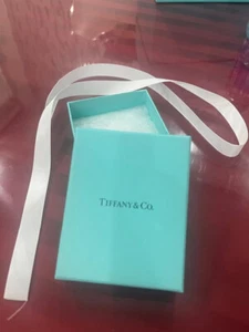 TIFFANY & CO. Blue Gift Box (2.5" x 3.5") w/White Ribbon (NEW) - Picture 1 of 3