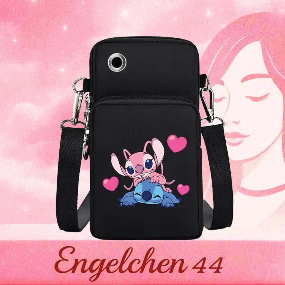 Stitch & Angel Tasche Cartoon Print Kleine Umhängetasche Handytasche Tragetasche - Bild 1 von 1