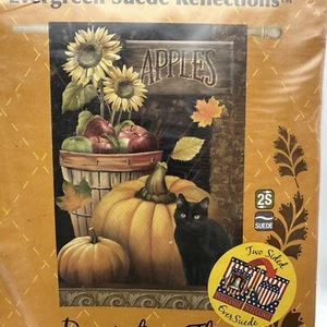 FALL BLACK CAT Outdoor Decorative Home Garden Flag by Evergreen 29” X 43” NEW - Picture 1 of 7