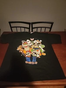 Super Mario t shirt men's XL Black Graphic Print Short sleeves NWT - Picture 1 of 10