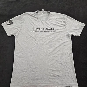 Never Forget We Live Among Giants TIL Vahalla Project Gray T-Shirt Men's 2XL - Picture 1 of 9