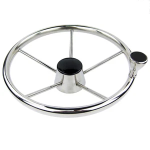 Boat Marine Steering Wheel Stainless 5 Spoke 25 Degree With Knob 13.5" Steering - Picture 1 of 7