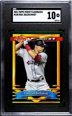 2021 Topps Finest Flashbacks #138 Paul Goldschmidt SGC 10 GEM MINT - Image 1 of 2