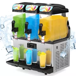 Margarita Machine, 3Tank 15L Commercial Slushy Machine,Frozen Drink Maker - Picture 1 of 7