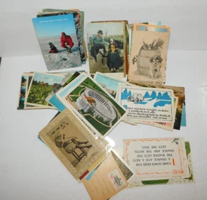 100 VINTAGE POSTCARDS JOB LOT USED UNUSED CITIES PEOPLE BUILDINGS ROMANCE & MORE - Picture 1 of 1