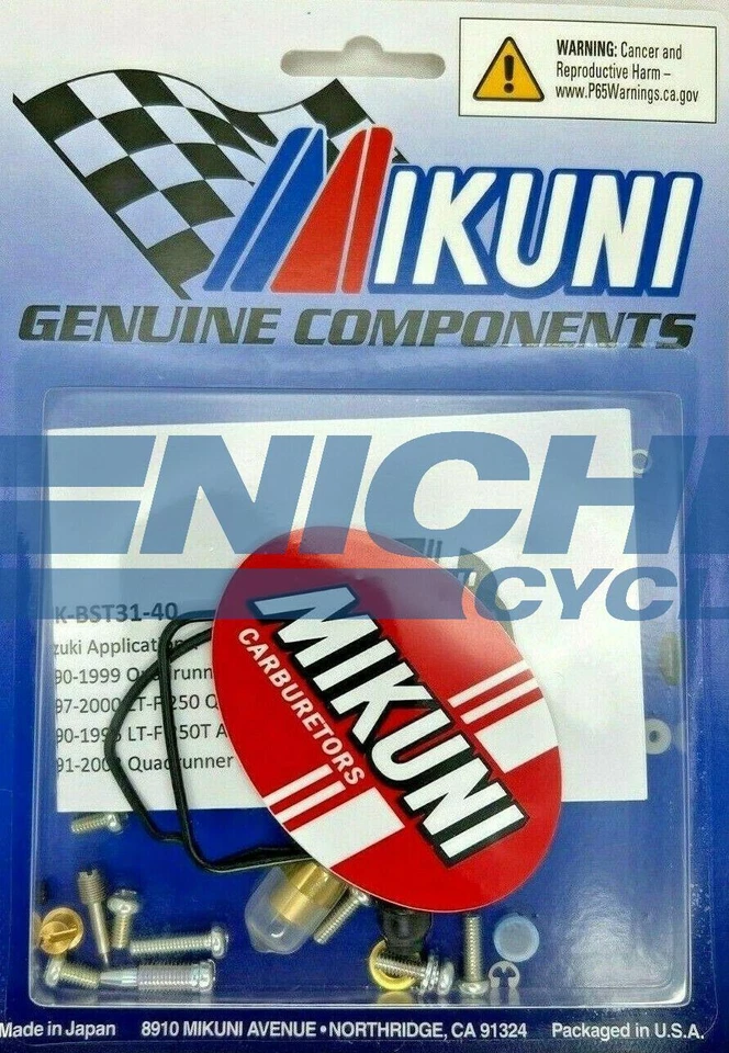 Kit de reconstrucción de carburador original Mikuni OEM para Quadrunner y King Quad MK-BST31-40 Foto 1 de 1