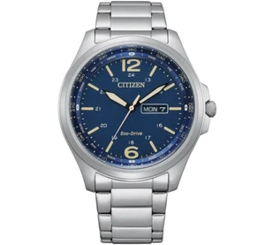 Citizen Eco-Drive Compass Stainless Steel Men's Watch AW0110-82L - Picture 1 of 2