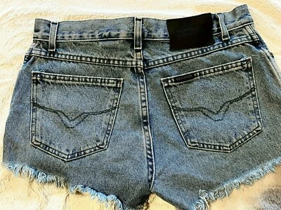 Pantalones Cortos Jeans Vintage Harley Davidson Clásicos Corte Azul Envejecido Lavado  Foto 1 de 4