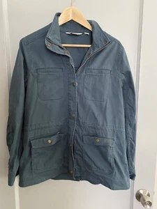 LL Bean Women’s Classic Utility Jacket Blue Size Small Zip Snap Pockets - Picture 1 of 6