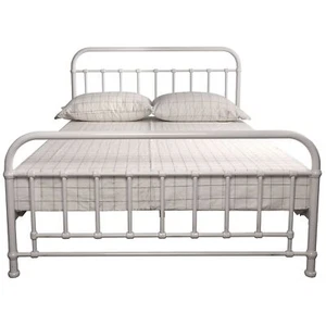 Metallica Double Bed Size Metal Frame Platform Mattress Base - White - Picture 1 of 6