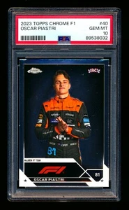 2023 TOPPS CHROME F1 #40 OSCAR PIASTRI RC PORTRAIT MCLAREN ROOKIE PSA 10 GEM! - Bild 1 von 2