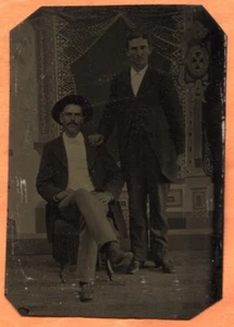 TT Portrait of 2 Men circa 1870s Antique Tintype - Picture 1 of 2