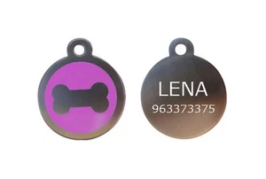 Medaglietta Cane Gatto ACCIAIO INOX OSSO ROSA 32 mm INCISIONE GRATUITA - Imagen 1 de 1