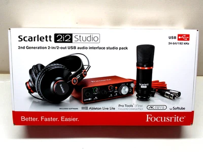 NEW FOCUSRITE SCARLETT 2i2 STUDIO 2nd GENERATION 2-in 2-out USB AUDIO INTERFACE* - Image 1 of 4