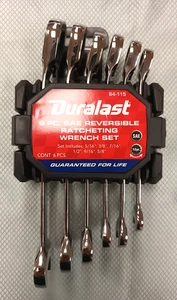 Duralast Reversible 6-pc SAE Ratcheting Wrench Set 64-115 - Picture 1 of 1