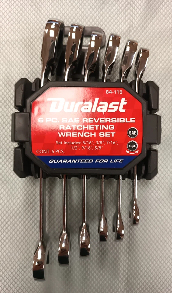 Duralast Reversible 6-pc SAE Ratcheting Wrench Set 64-115 - Image 1 of 1