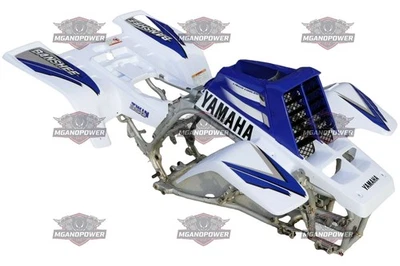 Yamaha Banshee fenders + gas tank plastic + grill + graphics WHITE BLUE 1998 ! - Image 1 of 4