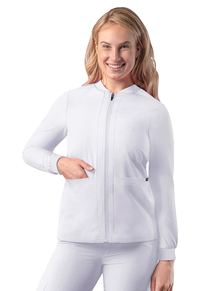 Adar Addition Scrubs For Women - Zippered Bomber Scrub Jacket - Image 1 of 4