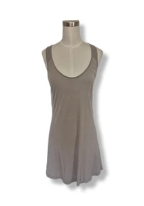 Eileen Fisher Tunic Mini Dress / Top Silk Gray Beige Racerback Sleeveless Size S - Picture 1 of 8
