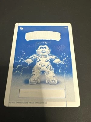 Horrorible Kids Series 9 #319a Cyan Printing Plate Cruel Zuul GPK Pingatore - Image 1 of 3