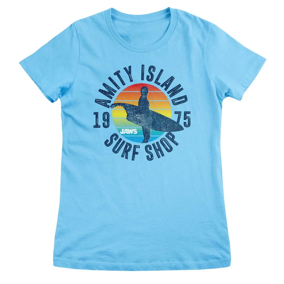 Camiseta para mujer JAWS - Amity Island Surf Shop con licencia oficial Foto 1 de 1