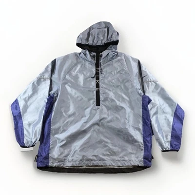 Chaqueta cortavientos vintage Nike para mujer grande plateada púrpura suéter con capucha años 90 Foto 1 de 4