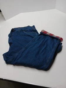 Berne Men's Blue Denim Flannel Lined Relaxed Fit Utility Pockets 48x32 EUC - Picture 1 of 15