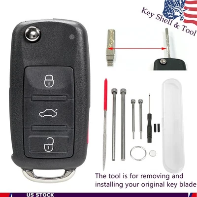 Para Volkswagen Jetta Golf GTI EOS Escarabajo Passat Llave Abatible Estuche Carcasa y Hoja Herramienta Foto 1 de 4