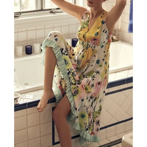 ANTHROPOLOGIE Margaux Abito midi slip da notte Medium M OB1309198 - Foto 1 di 14