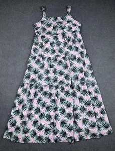 Maxi Sun Dress Floral Purple Hawaiian Beachy Stretch Cotton Dip Women’s X-Large - Picture 1 of 15