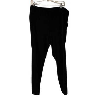 Eileen Fisher Women's Black Velvet Ankle Leggings Plus Size 2X NEW Holiday Party - Image 1 of 4