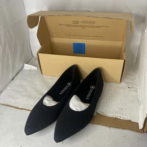 New VIVAIA Black Aria Cloud Walker Flats  Size 37 With Box - Picture 1 of 8