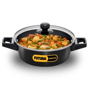 Futura 2 Ltr Non Stick Stockpot with Glass Lid, Induction Base, Black (INCB20G) - Picture 1 of 7