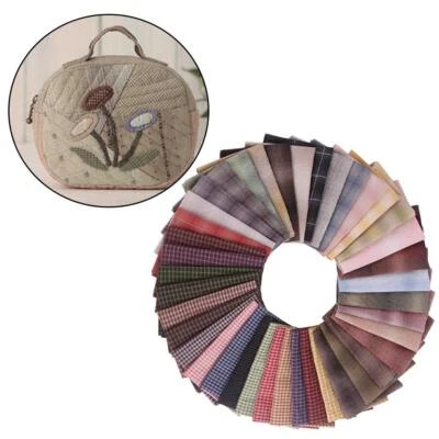 Paquete de 50 piezas de tela escocesa de algodón cuadrados 4" x 4" impreso colorido precortado Foto 1 de 4