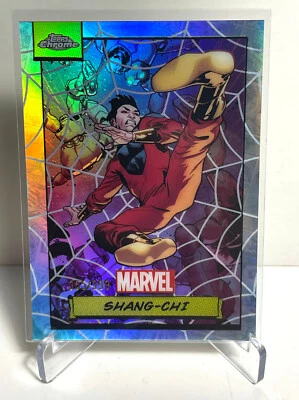 Topps Chrome Marvel Shang Chi Spiderweb Parallel Limited to 399 Free Base Cards - Image 1 of 4