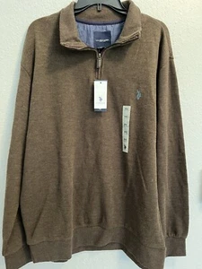 MENS CASUAL LIGHT SWEATER, US POLO ASSN. , BROWN, SIZE XXL - Picture 1 of 4