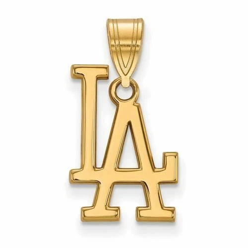 Colgante mediano de oro de 10k letras de los Dodgers de Los Ángeles L-A Foto 1 de 1