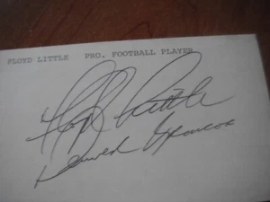 Floyd Little Signature 3" x 5" Index Card NFL Pro Football Player Denver Broncos - Picture 1 of 2