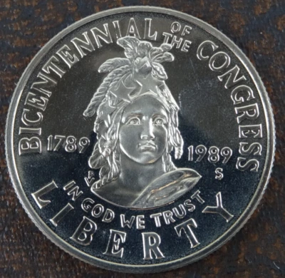 1989-S Congress Bicentennial Proof Half Dollar US Mint Clad Coin Commemorative - Image 1 of 4