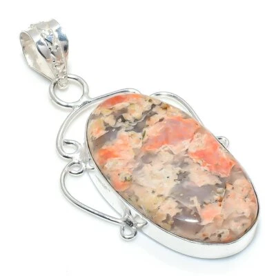 Unakit Edelstein Handarbeit 925 Sterlingsilber Antikschmuck Anhänger 2,29" t100 - Bild 1 von 4